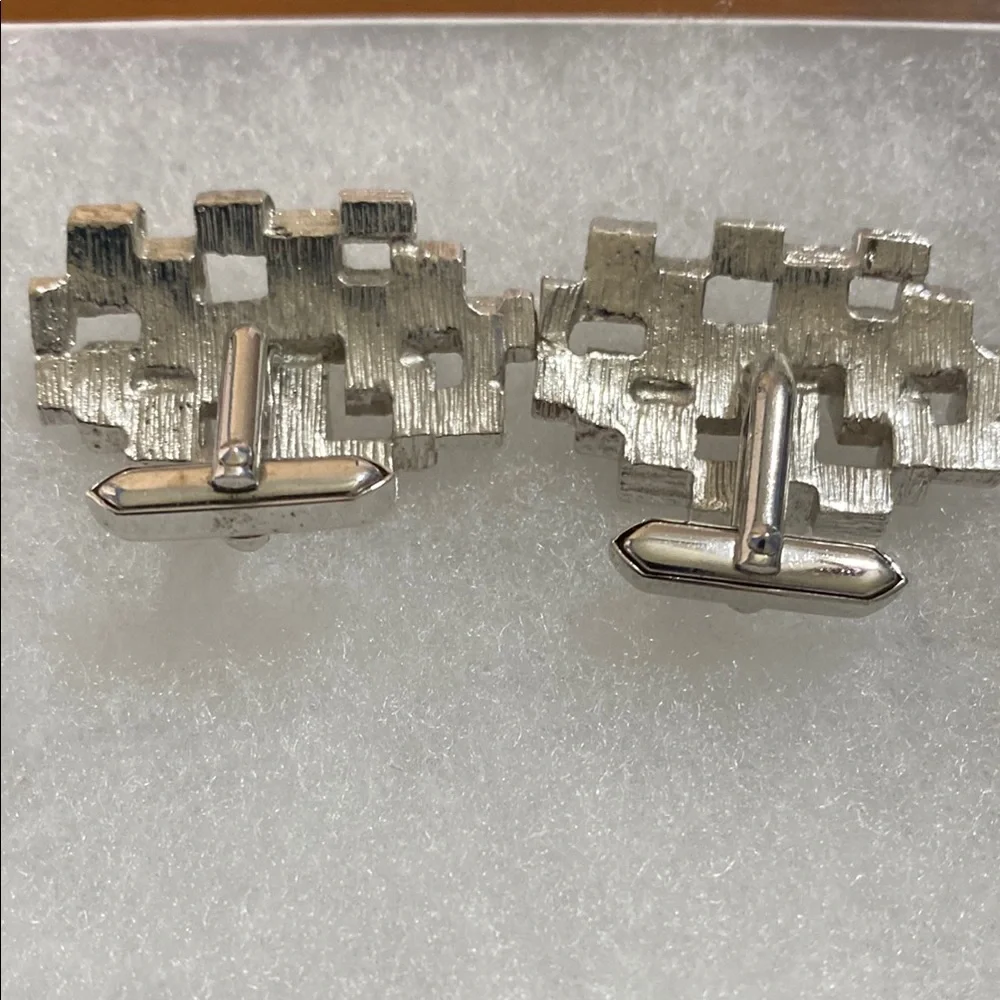 Silver Geometric Cufflinks